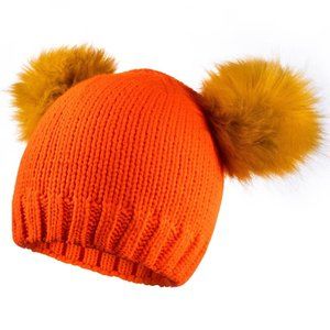 NEW - BDBKYWY Girl's Winter Knit Hat Pompom Knitting Hat  Winter For Girls